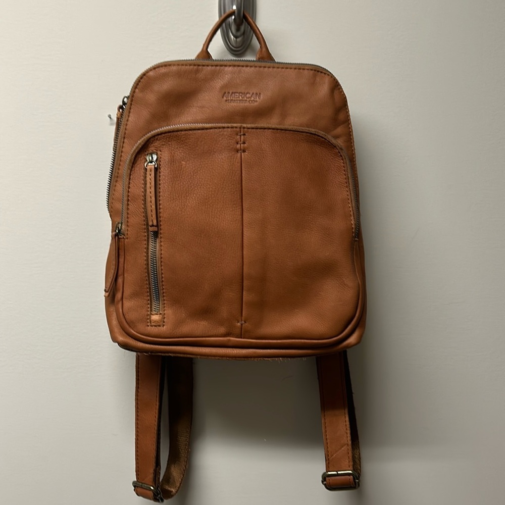 Leather backpack purse